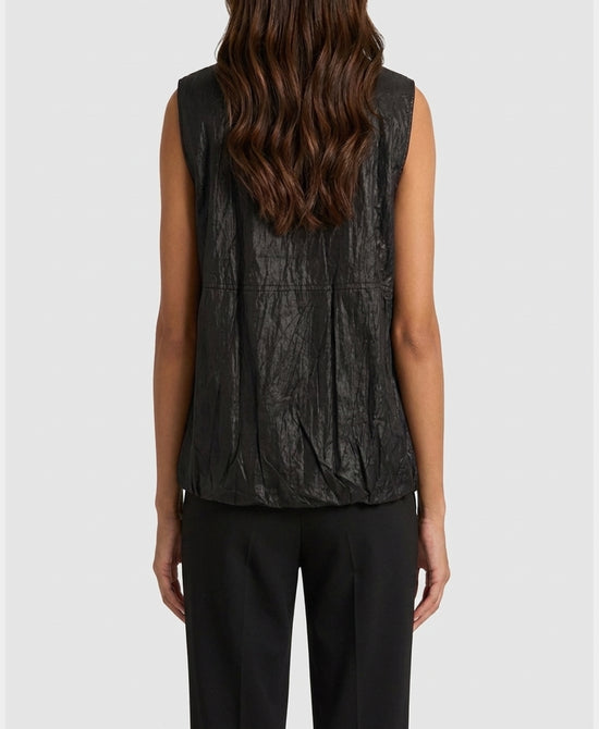 
Faux Leather Vest in BLACK view 2