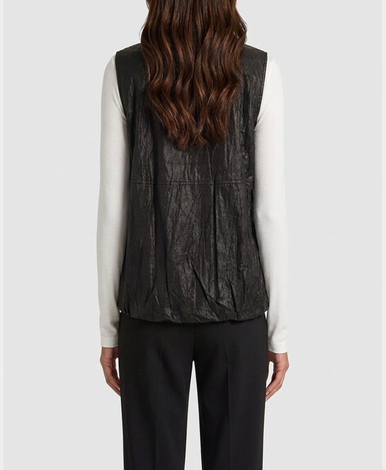 
Faux Leather Vest in BLACK view 2