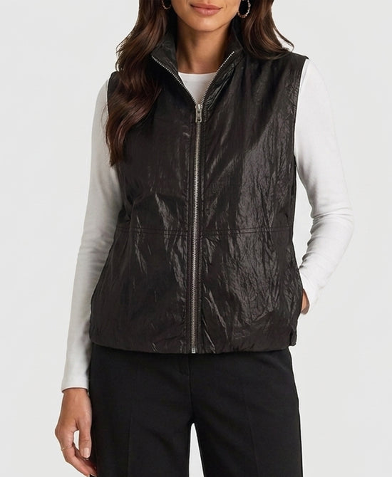 
Faux Leather Vest in BLACK view 1