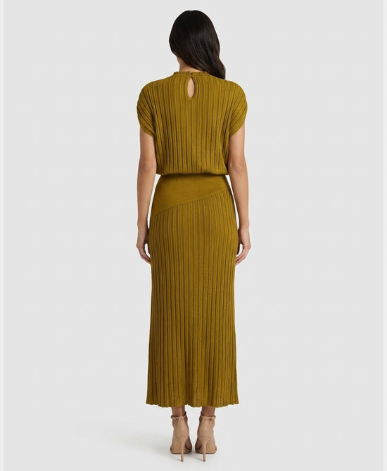 
Ribbed Top & Skirt - 2 Pc Set in DEEP CHARTREUSE view 2