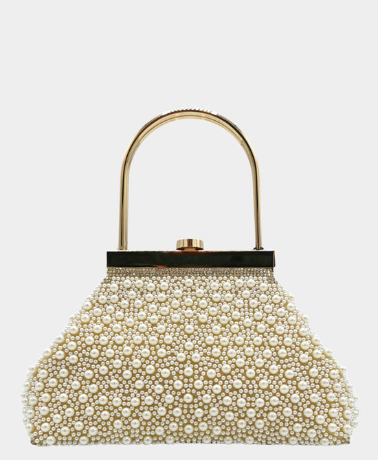 
Pearl Embellished Evening Bag in CREAM view 1