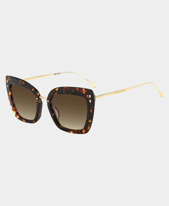 
Square Cat Eye Sunglasses in HAVANA/GOLD view 1