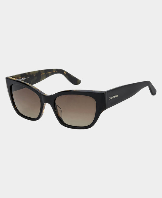 
Cat Eye Sunglasses w/ Tortoise Print in BLACK view 1