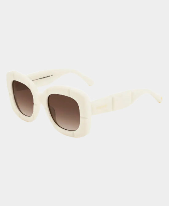 
Square Textured Sunglasses in IVORY view 1