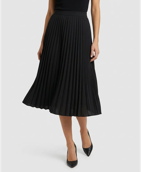
Pleated Midi Skirt in BLACK view 1