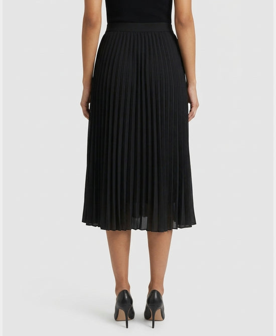 
Pleated Midi Skirt in BLACK view 2