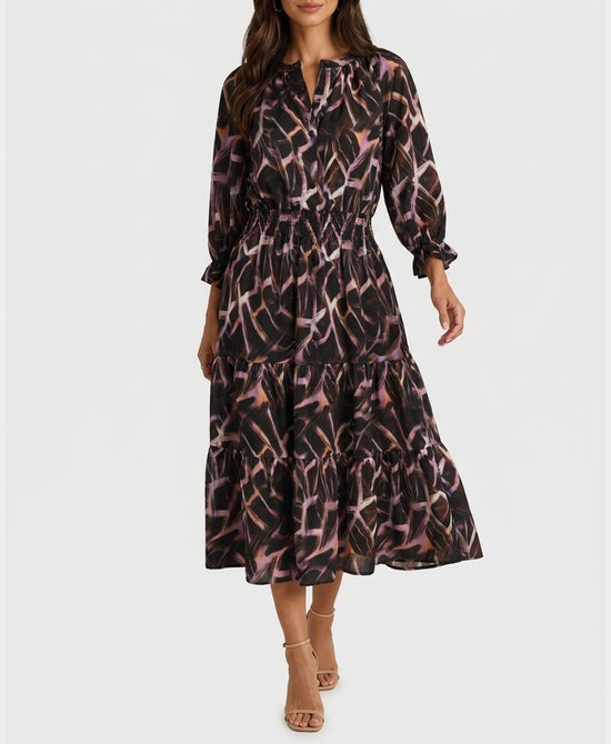 
Printed Midi Dress in MULTI view 1