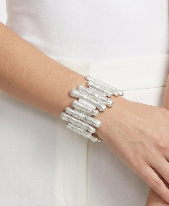 
Oversized Elastic Bar Bracelet in SILVER view 1