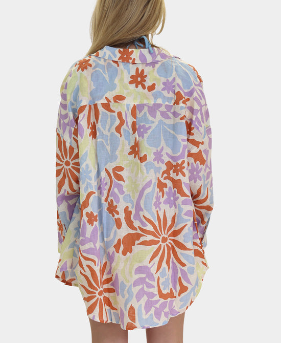 
Linen Printed Top & Shorts - 2 Pc Set in MULTI view 2