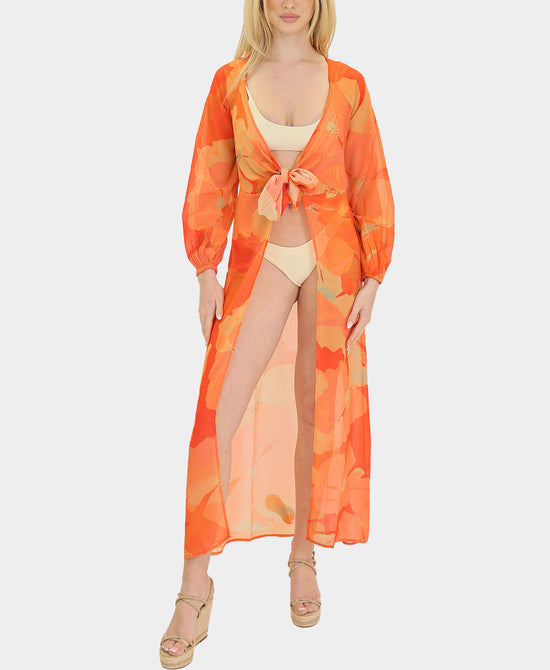 
Printed Swim Cover-Up in ORANGE view 1