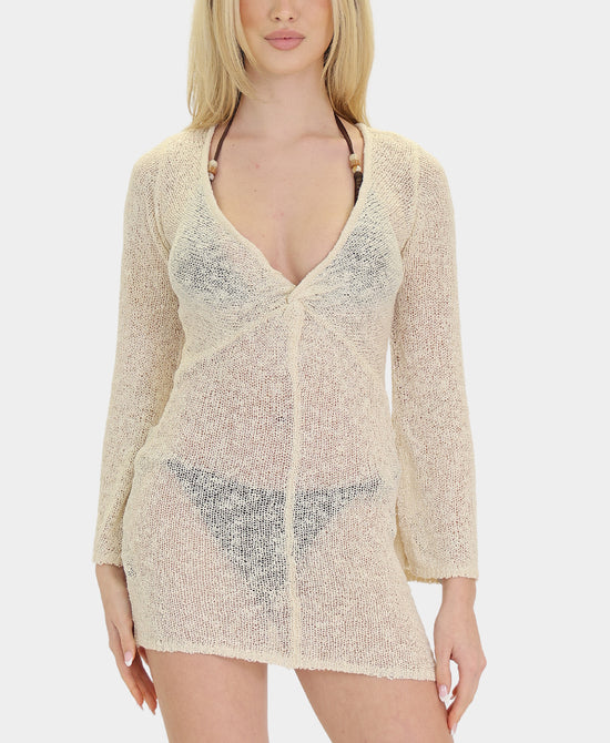 
Knit Swim Cover-Up in BEIGE view 1