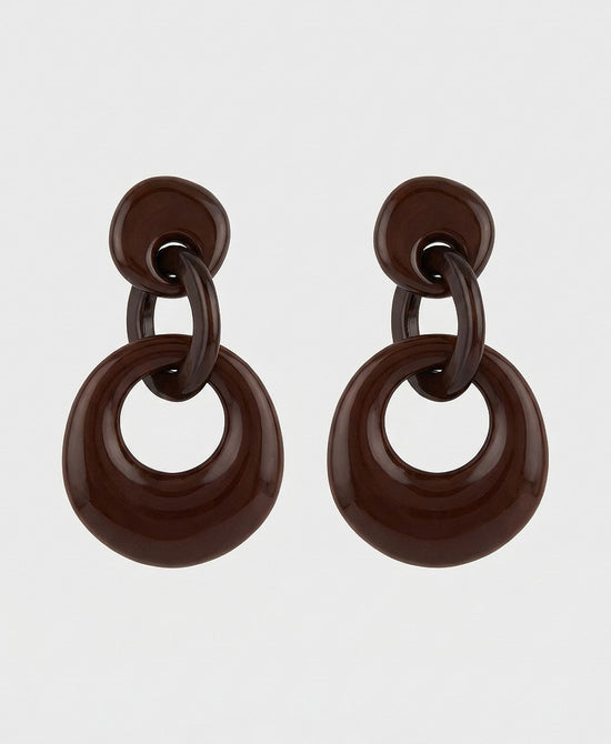 
Resin Drop Earrings in BROWN view 2
