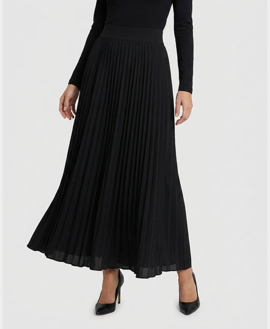 
Solid Midi Skirt in BLACK view 1