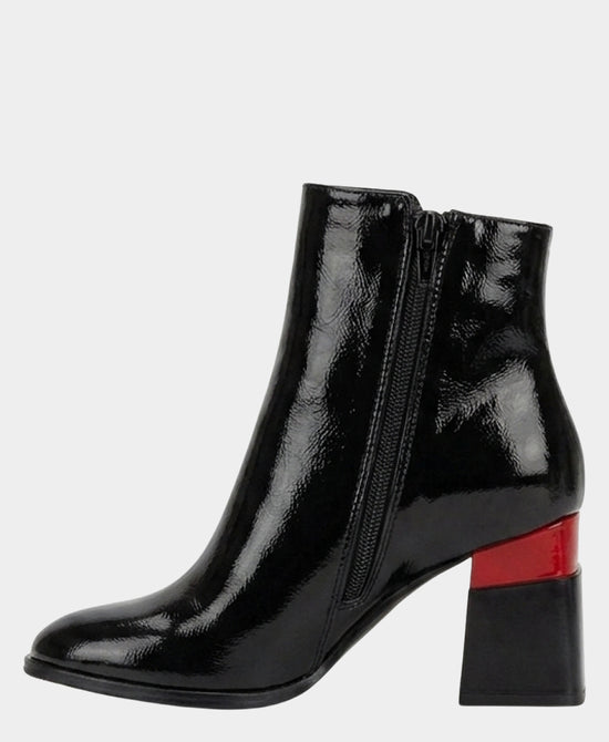 
Patent Leather Bootie w/ Red Trim in BLACK/RED view 2