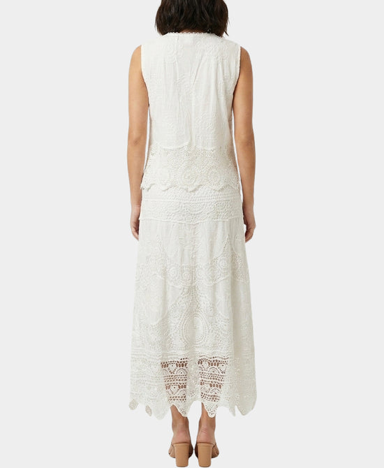 
Crochet Lace Top & Skirt Set- 2 Pc Set in WHITE view 2