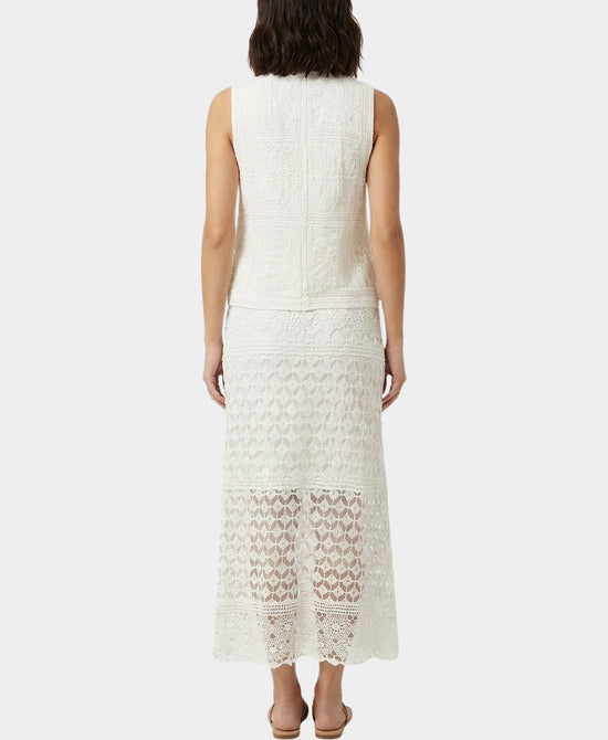 
Crochet Lace Top & Skirt Set- 2 Pc Set in WHITE view 2