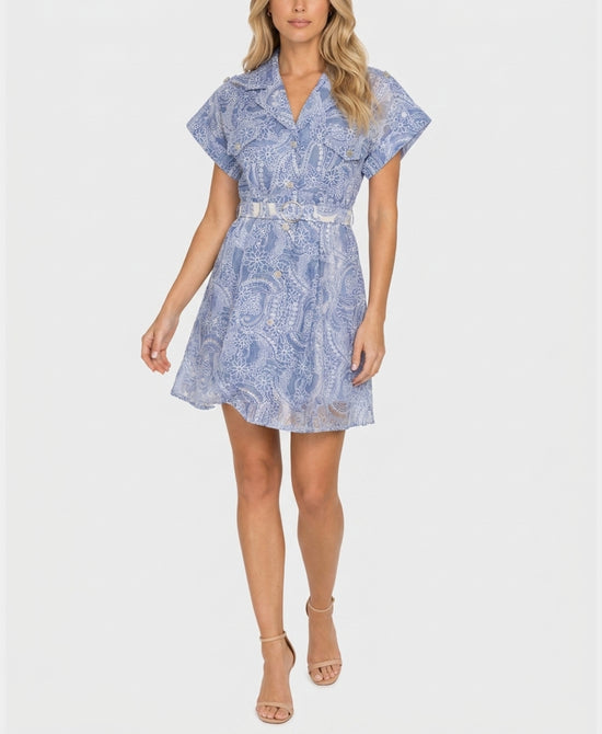 
Floral Print Shirt Dress in BLUE/WHITE view 1