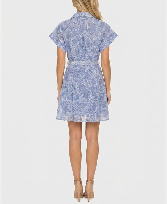 
Floral Print Shirt Dress in BLUE/WHITE view 2