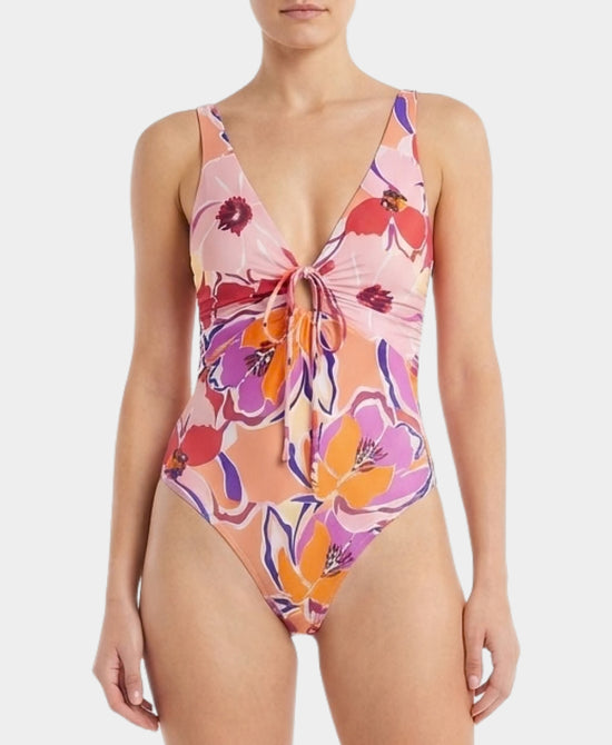 
One Piece Floral Swimsuit in PINK MULTI view 2