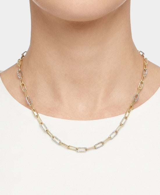 
Textured Paperclip Necklace in GOLD/SILVER view 1