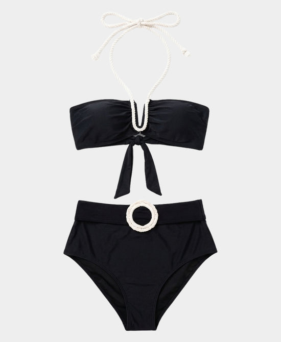 
Crochet Buckle Bikini- 2 Pc Set in BLACK view 1