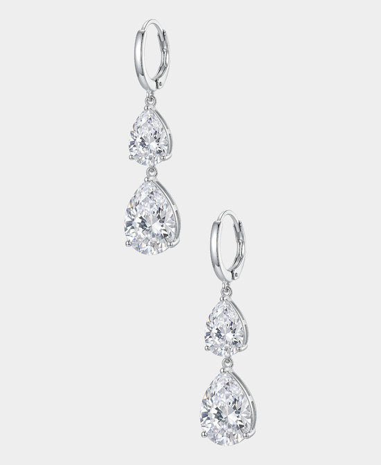 
Cubic Zirconia Drop Earrings in SILVER view 2