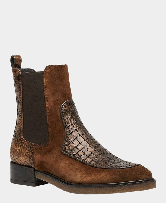 
Leather Mixed Media Chelsea Bootie in BROWN MULTI view 1