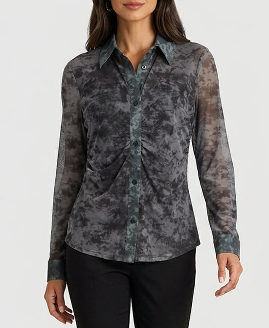 
Print Mesh Blouse in GREY view 1