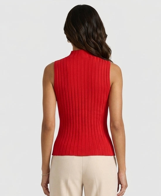 
Ribbed Knit Twist Top in RED view 2