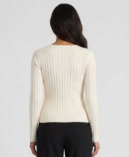 
Ribbed Knit Top in IVORY view 2