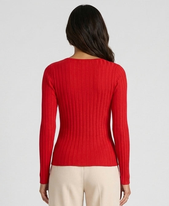 
Ribbed Knit Top in RED view 2
