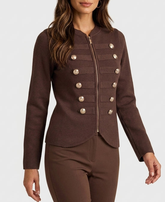 
Military Sweater Jacket in BROWN view 1