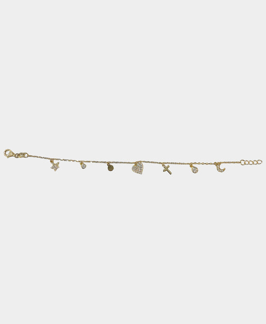 
Sterling Silver Charm Bracelet in GOLD view 2