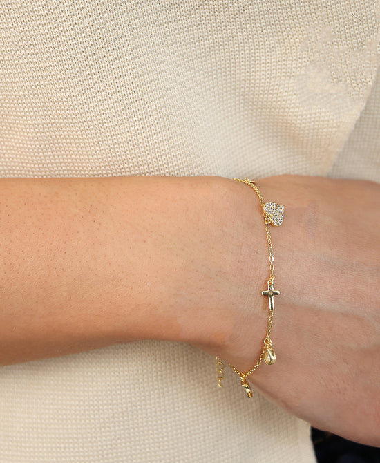 
Sterling Silver Charm Bracelet in GOLD view 1