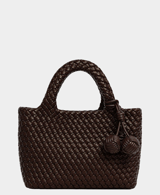 
2in1 Woven Medium Crossbody Bag w/ Tassel in COFFEE view 1
