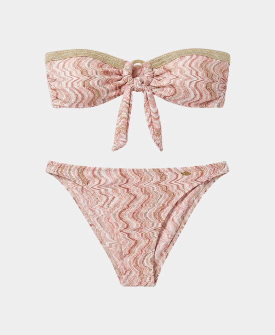 
Printed Bandeau Bikini - 2 Pc Set in PINK MULTI view 2