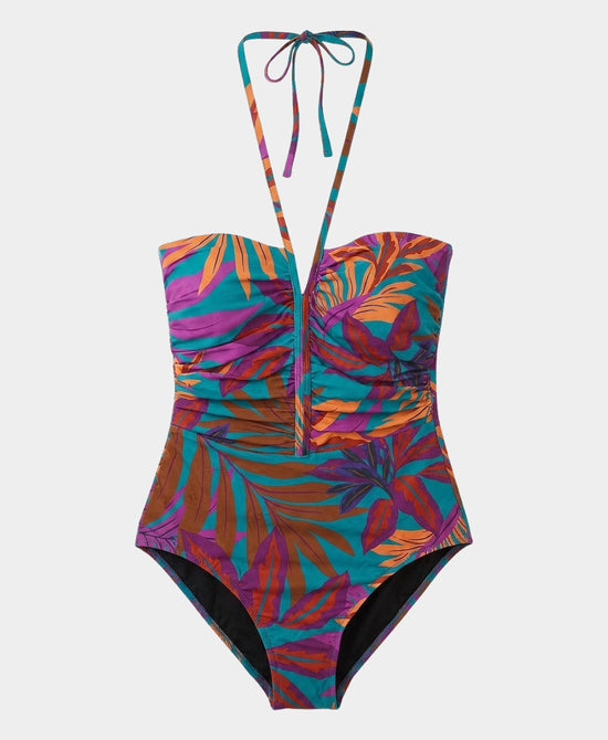 
Tropical Print Halter One-Piece Swimsuit in MULTI view 2