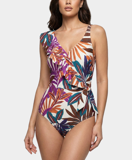 
Tropical Print One-Piece Swimsuit in MULTI view 1