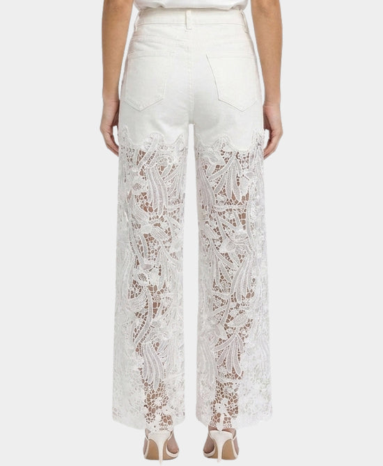 
Jeans w/ Crochet Lace in WHITE view 2