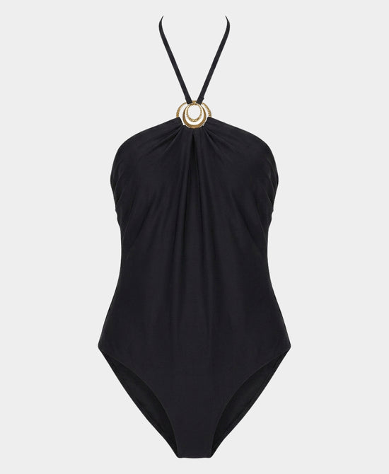 
One Piece Swimsuit w/ Gold Hardware in BLACK view 2