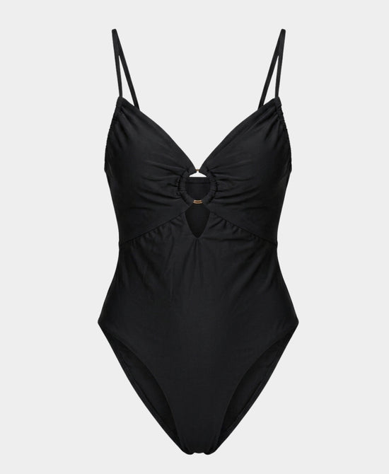 
One Piece Swimsuit w/ Keyhole in BLACK view 2