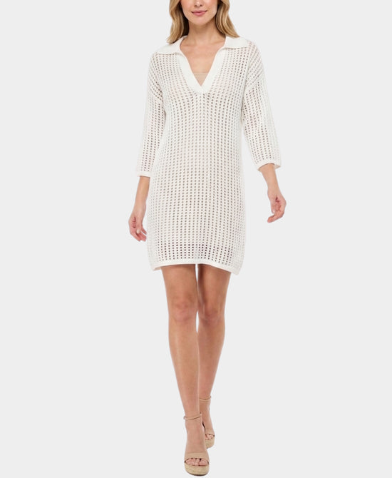 
Crochet Swim Cover-Up in WHITE view 1