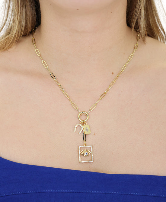 
Evil Eye Charm Necklace in GOLD view 1