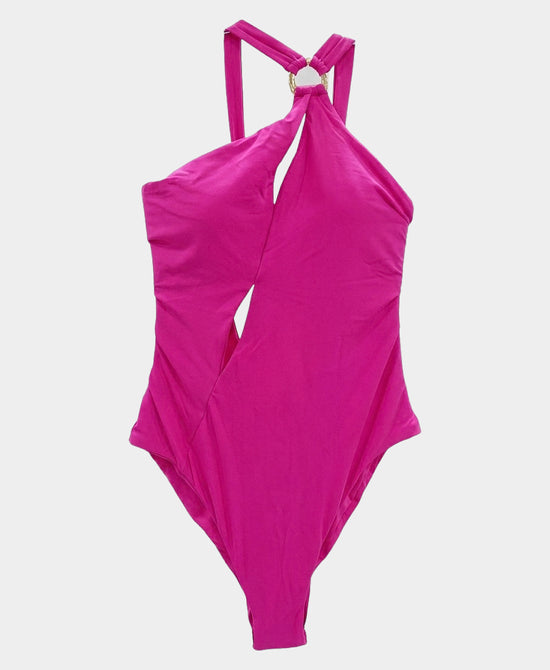 
Asymmetrical One-Piece Swimsuit in PINK view 1