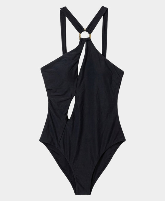 
Asymmetrical One-Piece Swimsuit in BLACK view 1