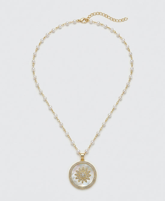
Mother Of Pearl Pendant Necklace in GOLD view 2