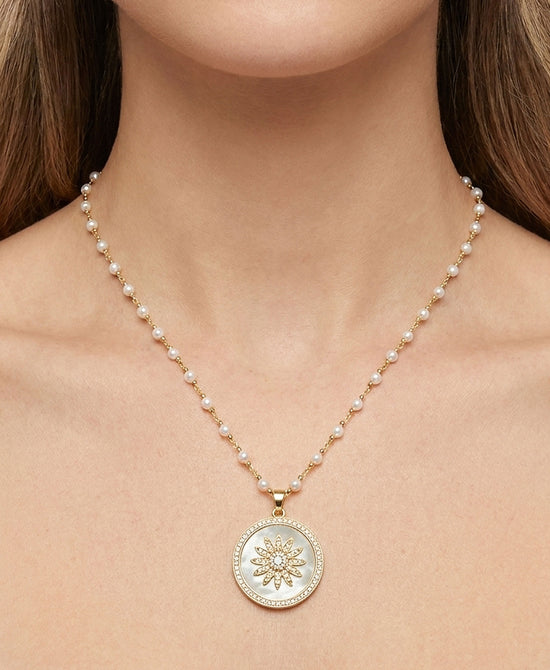 
Mother Of Pearl Pendant Necklace in GOLD view 1