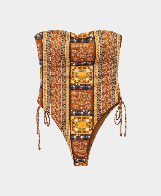 
Printed One-Piece Swimsuit w/ Ruched Sides in MULTI view 2