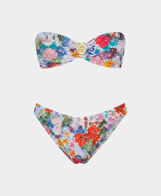 
Printed Bikini w/ Shell Detail - 2 Pc Set in MULTI view 2