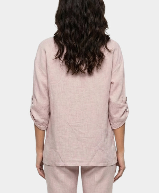 
Linen & Cotton Top w/ Buttons in PINK view 2